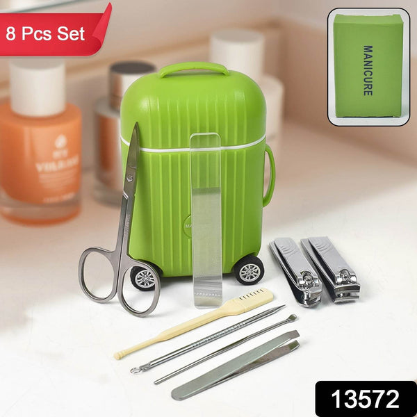 Manicure Kit, Pedicure tools for feet, Nail Clipper (8 Pcs Set / With Mini 4 Wheel Suitcase Trolley) - dailyneed.life