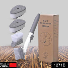 Dish Scrubber with Soap Dispenser, Soap Dispensing Dish Brush Set, Dishwashing Brushes Kitchen Scrub Dish Wand for Dishes Sink Pot Pan Cleaning and Washing,1 Handle,3Refill Replacement Head - dailyneed.life