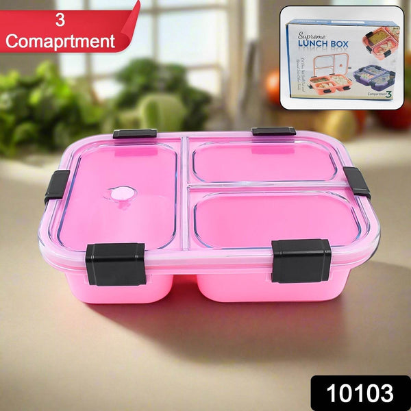 Plastic 3 Compartment Insulated Lunch Box, Lunch Box (1 Pc) - dailyneed.life