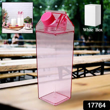 Plastic Milk Carton Colorful Clear Water Bottle, 17 Oz Portable Milk Box Leakproof Square Juice Bottle for Outdoor Sports Travel Camping - dailyneed.life