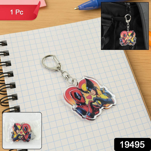 Stylish Acrylic Cartoon Character Keychain with Metal Clip (1 Pc) - dailyneed.life