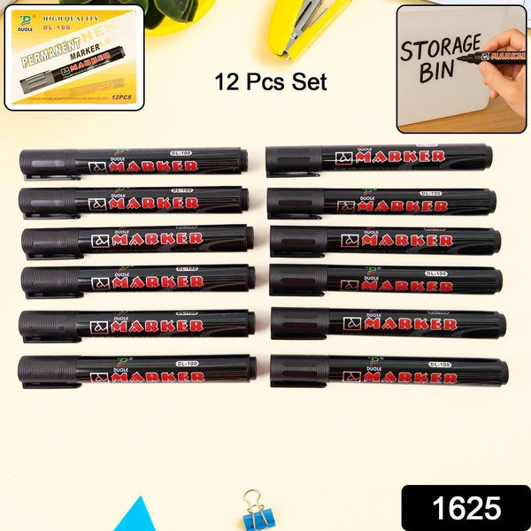 Premium Permanent Black Marker Pen Set (12 Pcs Set) - dailyneed.life