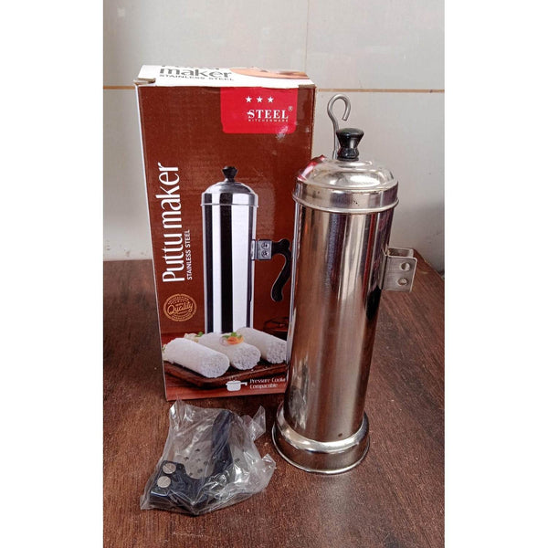 Puttu Maker Set with Steamer Plate & Pressure Cooker Top, Stainless Steel - dailyneed.life