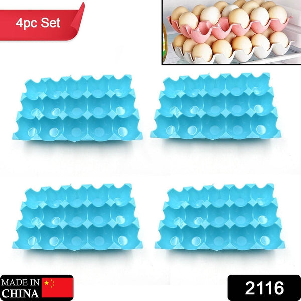15 Cavity Plastic Egg Tray Egg Trays for Storage with 15 Eggs Holder (4 Pc Set) - dailyneed.life