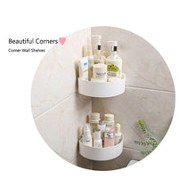 Corner Shelf Bathroom Kitchen Rack Self Adhesive Shower Caddy Plastic Triangle Wall Mount Storage Basket - dailyneed.life