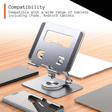 Aluminum Alloy 360°Rotating Bracket, Adjustable Tablet Stand, Portable Foldable Ergonomic Tablet Support - dailyneed.life