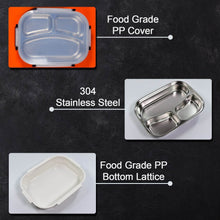 White Transparent Lunch Box for Kids and adults, Stainless Steel Lunch Box with 3 Compartments. - dailyneed.life