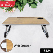 Multi-Purpose Laptop Desk for Study and Reading with Foldable, Cupholder & Drawer (1 Pc / Mix Plain Design / 58×38 Cm) - dailyneed.life