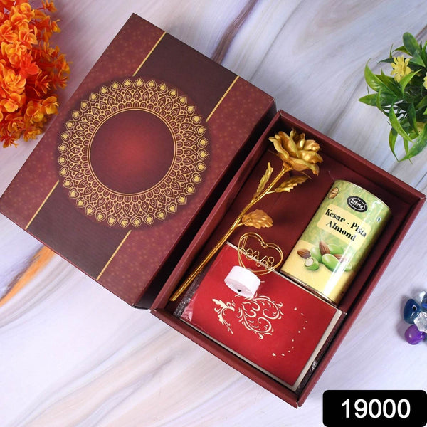Valentine’s Day Special Gift Box - Heart-Shaped Light, Chocolate Box & Golden Flower - dailyneed.life