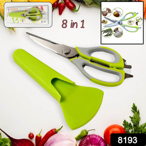 Multi-Purpose Kitchen Shears with Magnetic Holder, Stainless Steel, Red Multifunction Heavy Duty and Kitchen Scissors - dailyneed.life