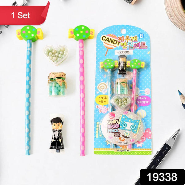 Fun Candy Design Pencil Set with Accessories Set (1 Set ) - dailyneed.life