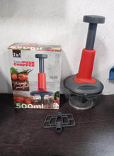 Matte Finish Hand Press Chopper with 3 Blades for Easy Vegetable & Fruit Chopping - dailyneed.life
