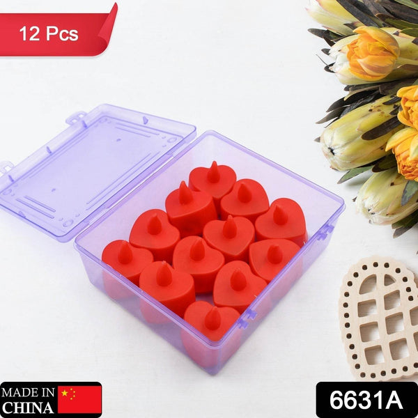 Flameless Candles LED Heart Shape Tea Light Candles Multi Color Electrical Diya Candles Battery Operated Fake Candles for Gift/Home Decoration Diwali Navratri Lighting, Diwali (Pack of 12) - dailyneed.life