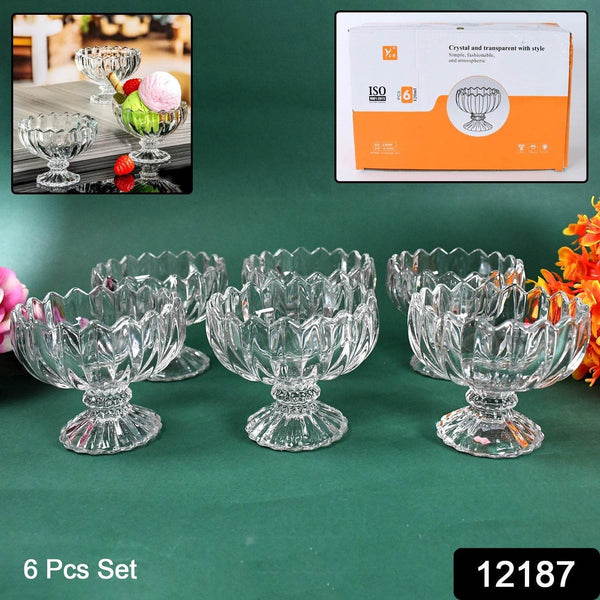 Glass Ice Cream Bowls Glass Dessert Cups for Sundae (6 pcs / 120ml) - dailyneed.life