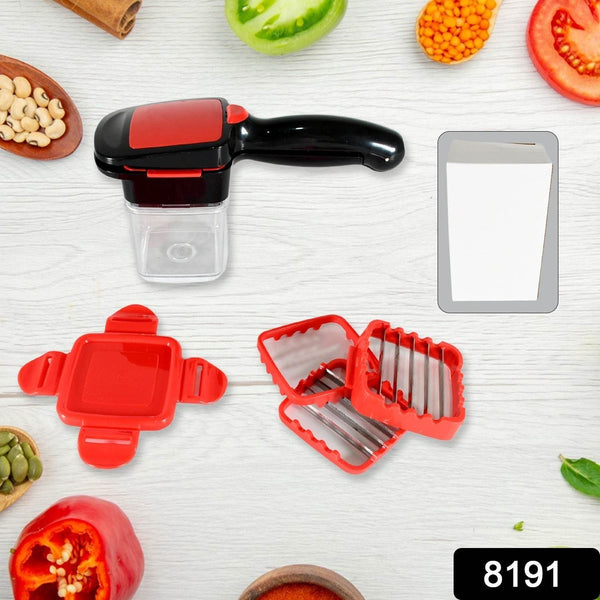 Multifunction Vegetable Cutter Manual Vegetable Quick Dicer Fruit Chopper Slicer with 3 Interchangeable Stainless Steel Blade Inserts, Non-Skid Base Slicer and Chopper - dailyneed.life