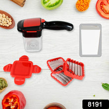 Multifunction Vegetable Cutter Manual Vegetable Quick Dicer Fruit Chopper Slicer with 3 Interchangeable Stainless Steel Blade Inserts, Non-Skid Base Slicer and Chopper - dailyneed.life