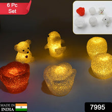 MULTI SHAPE SMALL LIGHT LAMPS LED SHAPE CRYSTAL NIGHT LIGHT LAMP (6 PC SET) - dailyneed.life