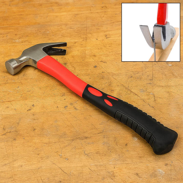 Stainless Claw Hammer with Fiberglass Handle, Shock Resistant, Corrosion Resistant, Rust Proof, Durable, Environmental friendly, 364g, 28cm - dailyneed.life