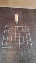 Stainless Steel Square Papad jali, Barbecue Grill Rack with Wooden Handle (1 Pc) - dailyneed.life