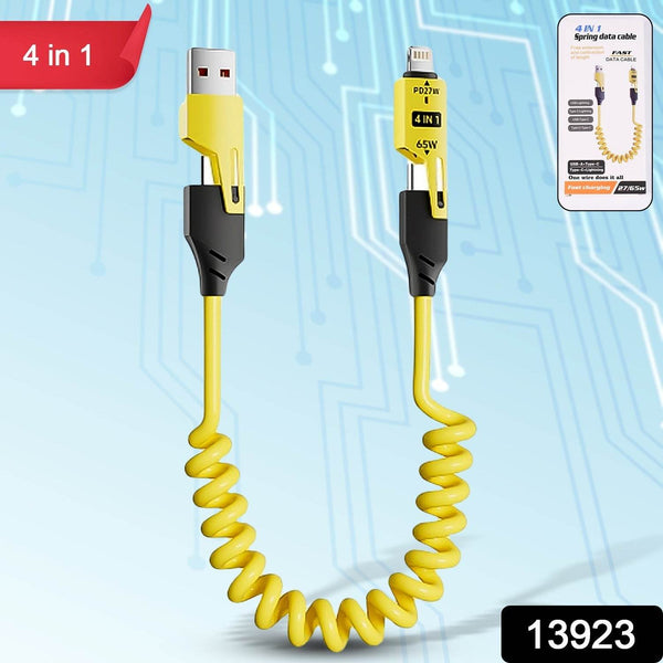 4 in 1 Spring Fast Charging Cable (1 Pc / 1.5 Mtr Long) - dailyneed.life