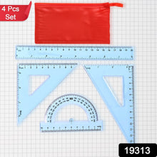 4-Piece Transparent Geometry Instrument Set with Ruler - dailyneed.life
