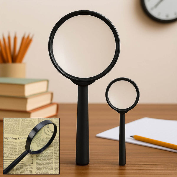 Magnifying glass Lens - reading aid made of glass - real glass magnifying glass that can be used on both sides - glass breakage-proof magnifying glass, Protect Eyes, 90mm & 60mm (2pc Set) - dailyneed.life
