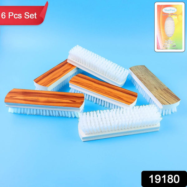 Veepee 6-Piece Washing and Cleaning Scrub Brush Set – (Multi-Color Bristles) - dailyneed.life