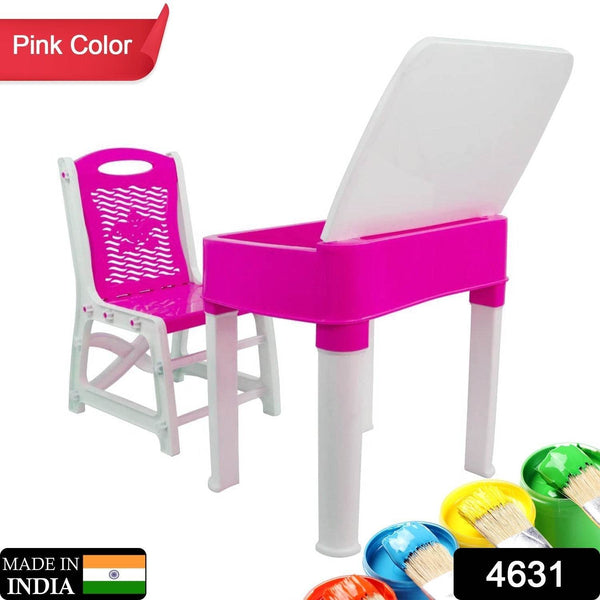 Study Table And Chair Set For Boys And Girls With Small Box Space For Plastic High Quality Study Table (Pink) - dailyneed.life