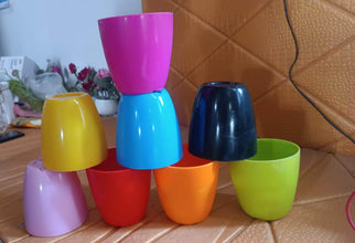 Plastic Flower Valencia (Pot) Home and Outdoor (1 Pc/Mix Colour) - dailyneed.life