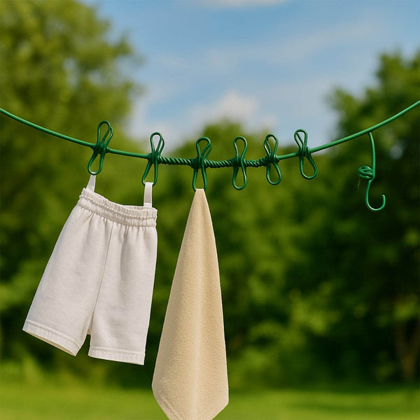 Elastic Cloth Drying Rope with 12 Metal Clip Portable Clothes line For Home & Travel - dailyneed.life