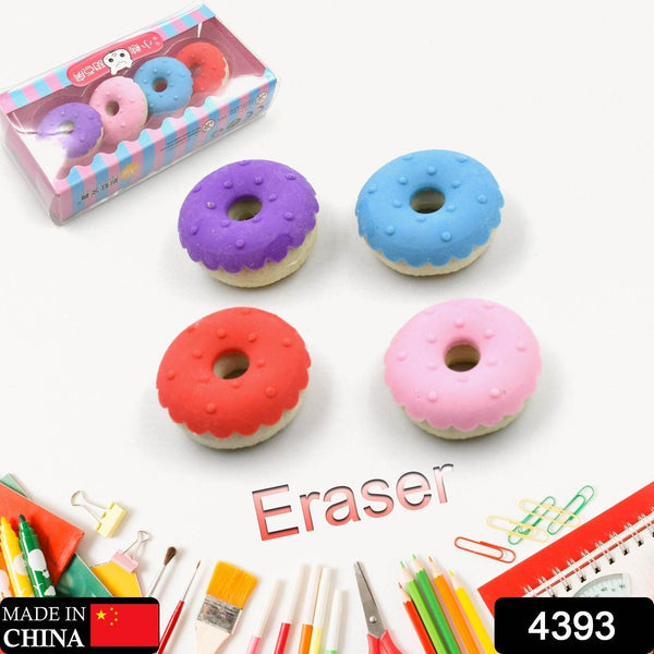 Donut Eraser for Girls & Boys / Eraser for School B'Day Return Gift Party Doughnut Lollipop Ice Cream Theme Shape Erasers Pencils Set for Kids Educational Stationary kit, School Supplies (1 Set 4 Pc) - dailyneed.life