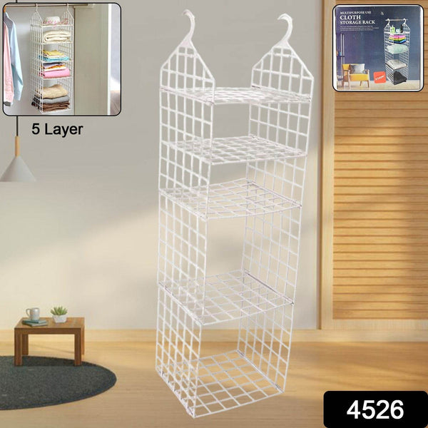 MULTIPURPOSE 5 LAYER FOLDING CLOTHES STORAGE RACKS||CLOSET FOR STUDENTS WARDROBE SHELVES SOCKS, SCARF, T-SHIRT, ETC||HANGING ORGANIZER STORAGE HOLDERS & RACKS - dailyneed.life