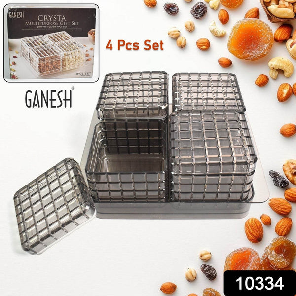 Ganesh Multipurpose Gift Set, Dry fruit (4 Pcs Set / With Tray) - dailyneed.life