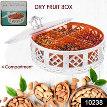 Multipurpose Dry Fruit Box 4 Section Dry Fruit Round Silver Gift Box (1 Pc) - dailyneed.life