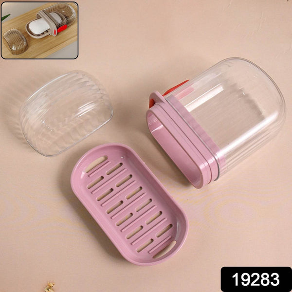 Multipurpose Plastic Soap Dish with Transparent Dust-Proof Lid, Sabudani (1 Pc) - dailyneed.life