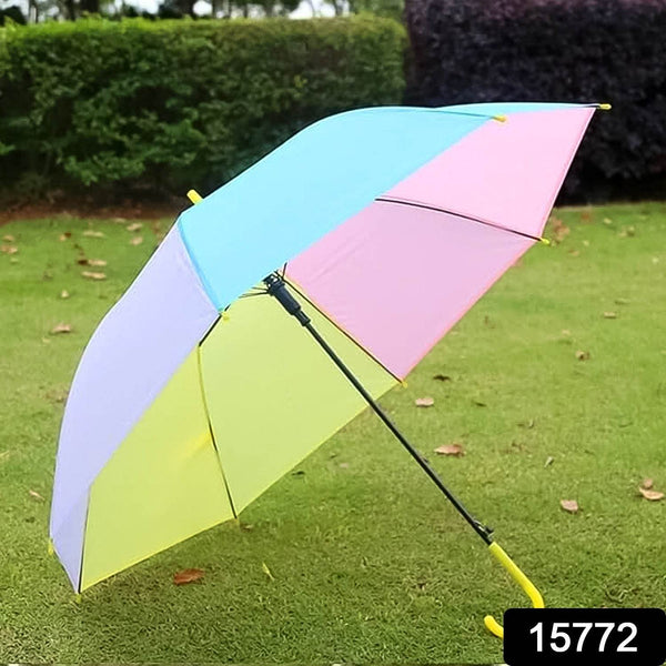 Colorful Rainbow Umbrella Multi-Colour J Shaped Handle (1 Pc / MOQ :- 5) - dailyneed.life