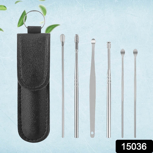 6-in-1 Ear Wax Cleaner- Resuable Ear Cleaning Tools Leather Pouch - dailyneed.life