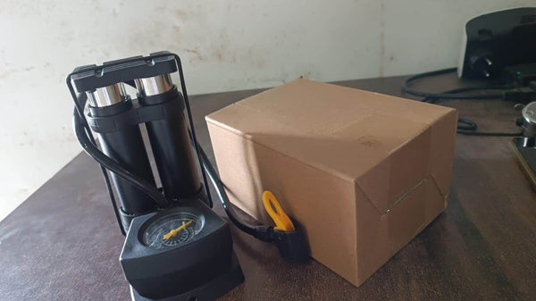 Foot & Portable & High Pressure Double-Cylinder Air Pump (1 Pc) - dailyneed.life