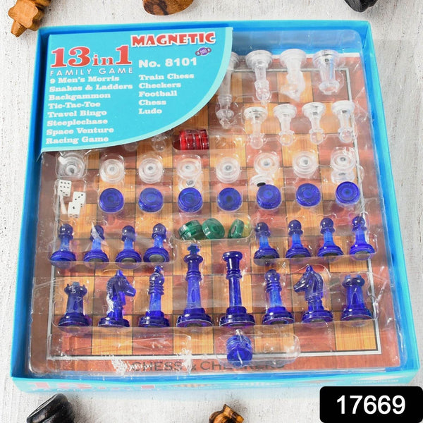 13 in 1 Family Board Game Chess, Snakes & Ladders, Ludo, Tic-Tac-Toe, Checkers, Travel Bingo, Football, Space Venture, Steeplechase Set for Kids - dailyneed.life
