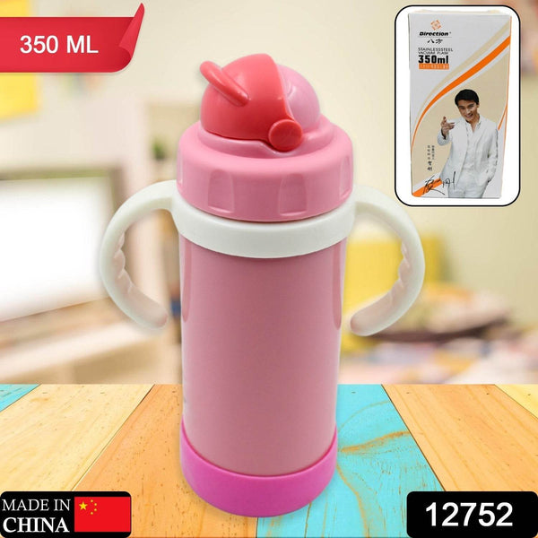 Stainless Steel Water Bottle With Handle & Straw Leak Proof, Rust Proof, Hot & Cold Drinks, Gym Sipper BPA Free Food Grade Quality, Steel fridge Bottle For office / Gym / School (350 Ml) - dailyneed.life
