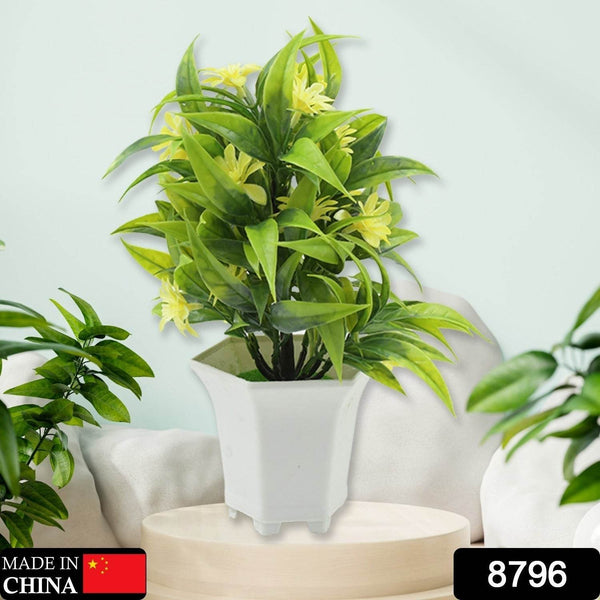 Artificial Flower Plant with Cute Pot – Home & Office Tabletop Decor, Indoor Balcony Plant (1 Pc) - dailyneed.life