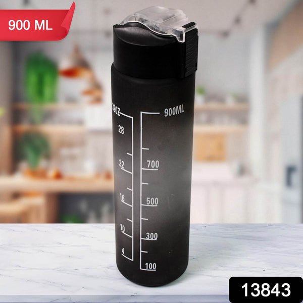 Plastic Black Motivational Water Bottle with Straw (900 ML) - dailyneed.life