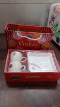 Cerntric Ceramic Tea Cup With Plastic Square Shape Serving Platter Milk Cup 3pc Set - dailyneed.life