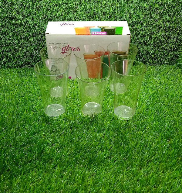 Plastic Drinking Glass Juice Glass Water Glass Set of 6 Transparent Glass - dailyneed.life