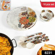 Dream 18-Piece Plastic Dinner Set – Unique Flower Design, 6 Plates, 6 Bowls & 6 Spoons, Microwave & Dishwasher Safe - dailyneed.life
