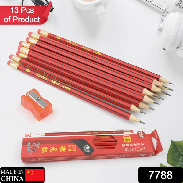 Wooden Pencil Set Multi-Use Wooden Graphite Pencils for Art, School, Office & Gifting - Wood Pencil with Eraser, Sharpener (13 Pc Set) - dailyneed.life