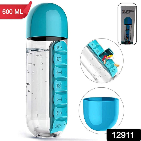 Multi-Use Pill & Water Bottle for Travel (600 Ml, Mix Color) - dailyneed.life