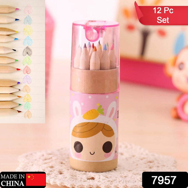 12 Mini Colouring Pencils with Sharpener, Kids Drawing Set for School & Sketching - dailyneed.life