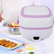 Electric Lunch Box Portable Food Warmer Food Heating Lunch Box Removable Food-Grade Stainless Steel Compartments, 220V 200W, for Car, Truck, office  - dailyneed.life