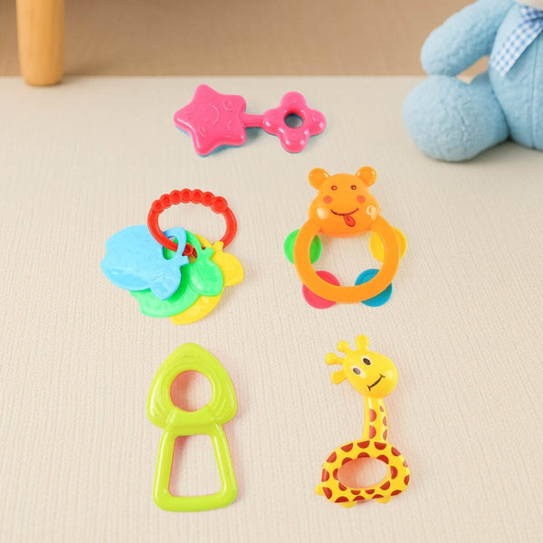 Plastic Baby Rattle Toys 5 Pcs Set - dailyneed.life